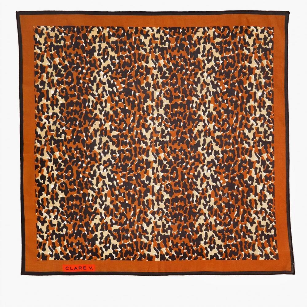NEW CLARE V. women's cotton bandana in caramel double jag
